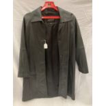 A LAKELAND BLACK LEATHER BUTTON THROUGH COAT SIZE 10