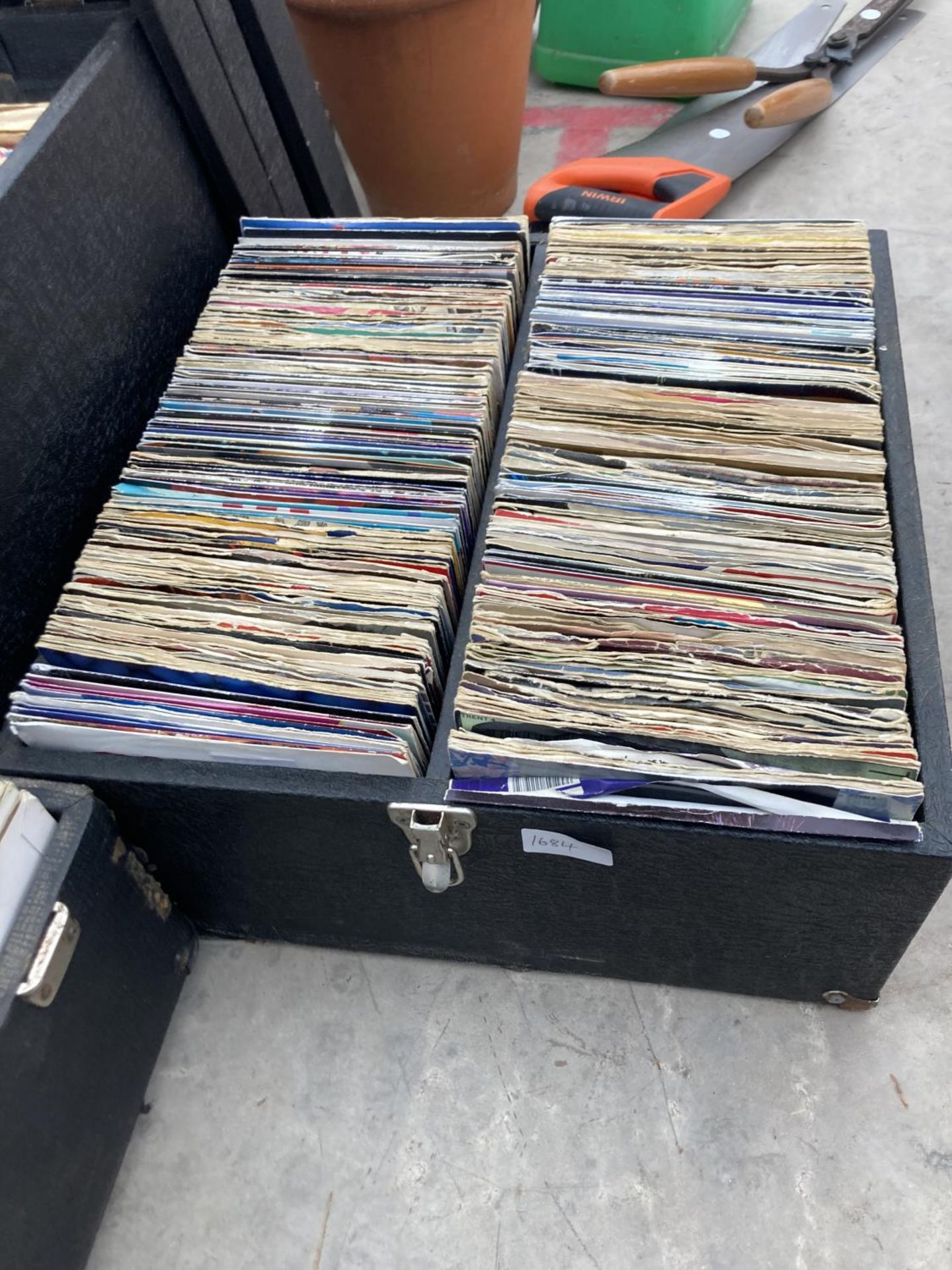 A BOX OF SINGLE RECORDS