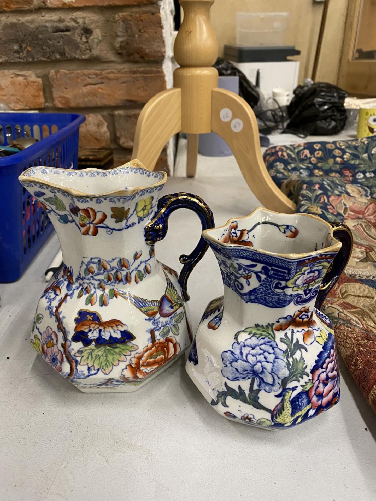 TWO MASONS IRONSTONE JUGS IN GOOD CONDITION