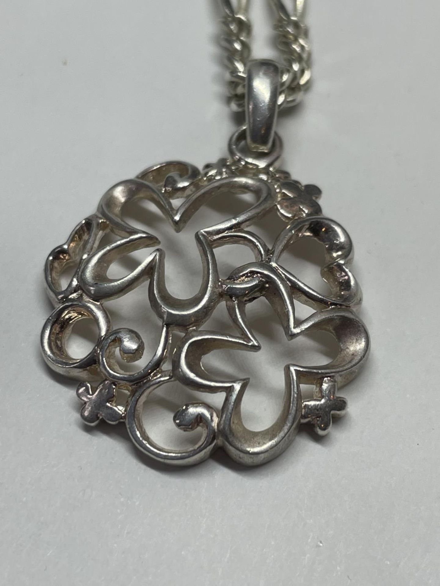 TWO MARKED SILVER NECKLACES WITH PENDANTS - Image 2 of 4