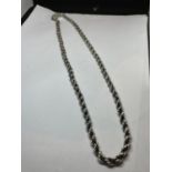 A HEAVY MARKED SILVER THICK ROPE CHAIN LENGTH 60 CM