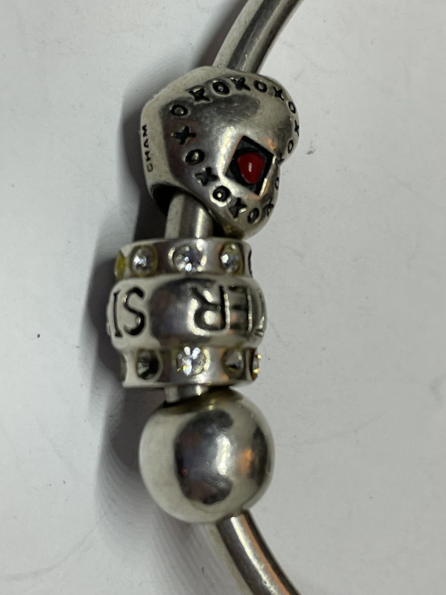 A MARKED SILVER CHAMILIA BRACELET WITH SEVEN CHARMS - Image 3 of 4