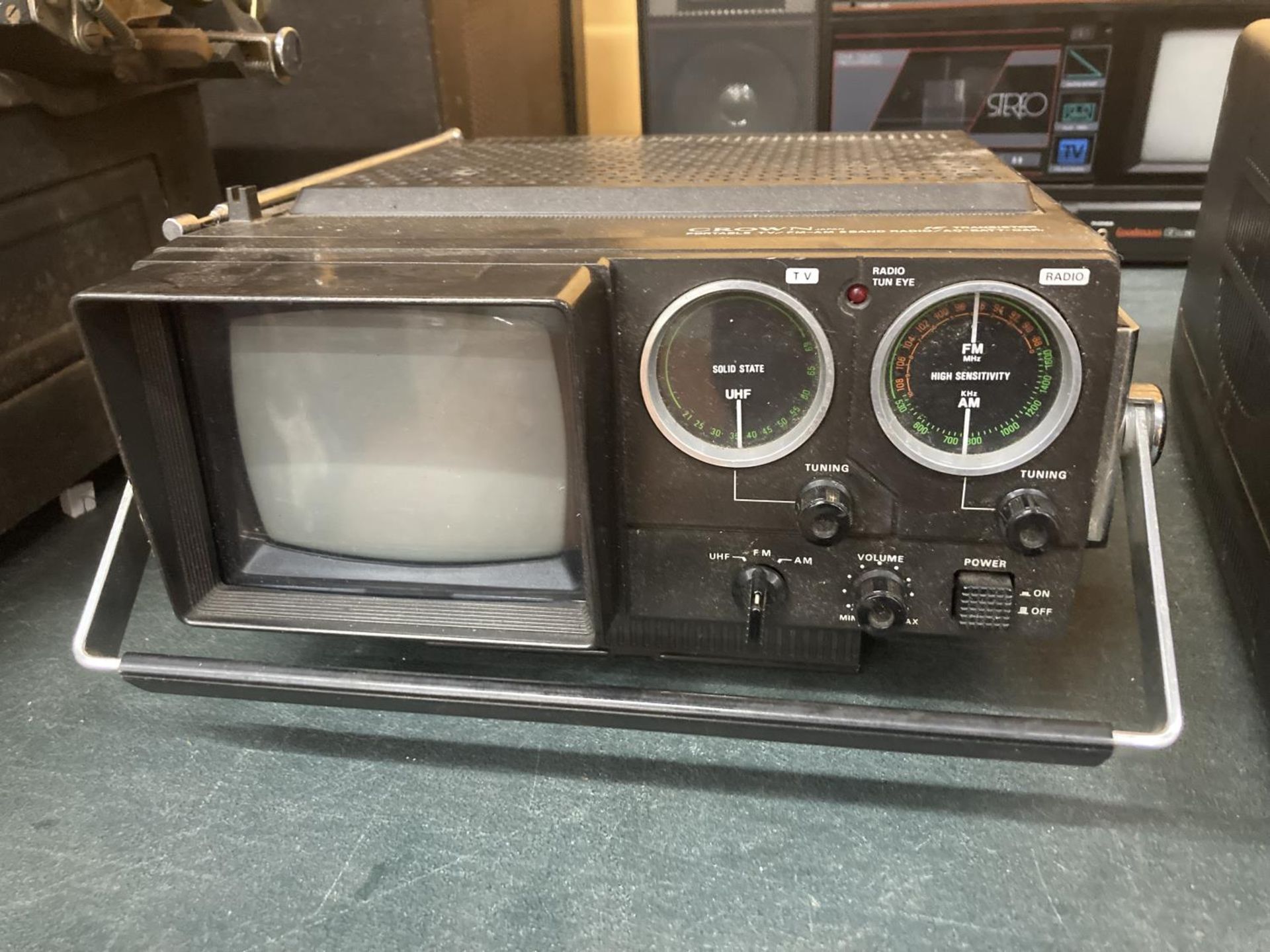 THREE RETRO PPORTABLE TV AND CASSETTE RECORDERS TO INCLUDE GOODMANS QUADRO 902 AND A BUSH AND - Image 3 of 5