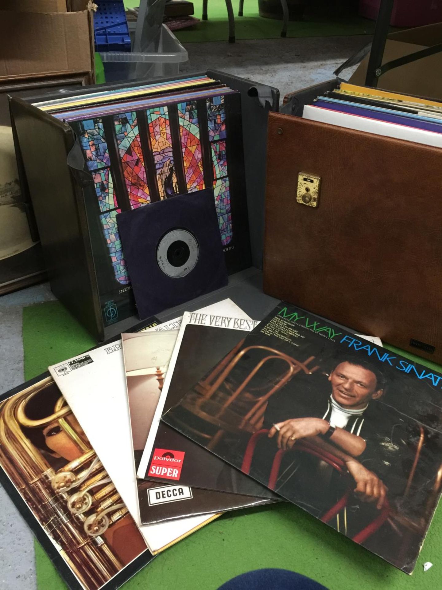 TWO CASES OF VINYL LP RECORDS TO INCLUDE HANDEL'S MESSIAH, ABBA, MARIO LANZA, JAMES LAST, MANTOVANI, - Image 2 of 3