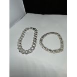TWO MARKED SILVER WRIST CHAINS