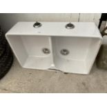 A MODERN TWO SECTION BELFAST STYLE KITCHEN SINK