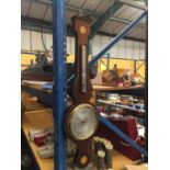 A RUSSELL, NORWICH MAHOGANY CASED BAROMETER 95CM