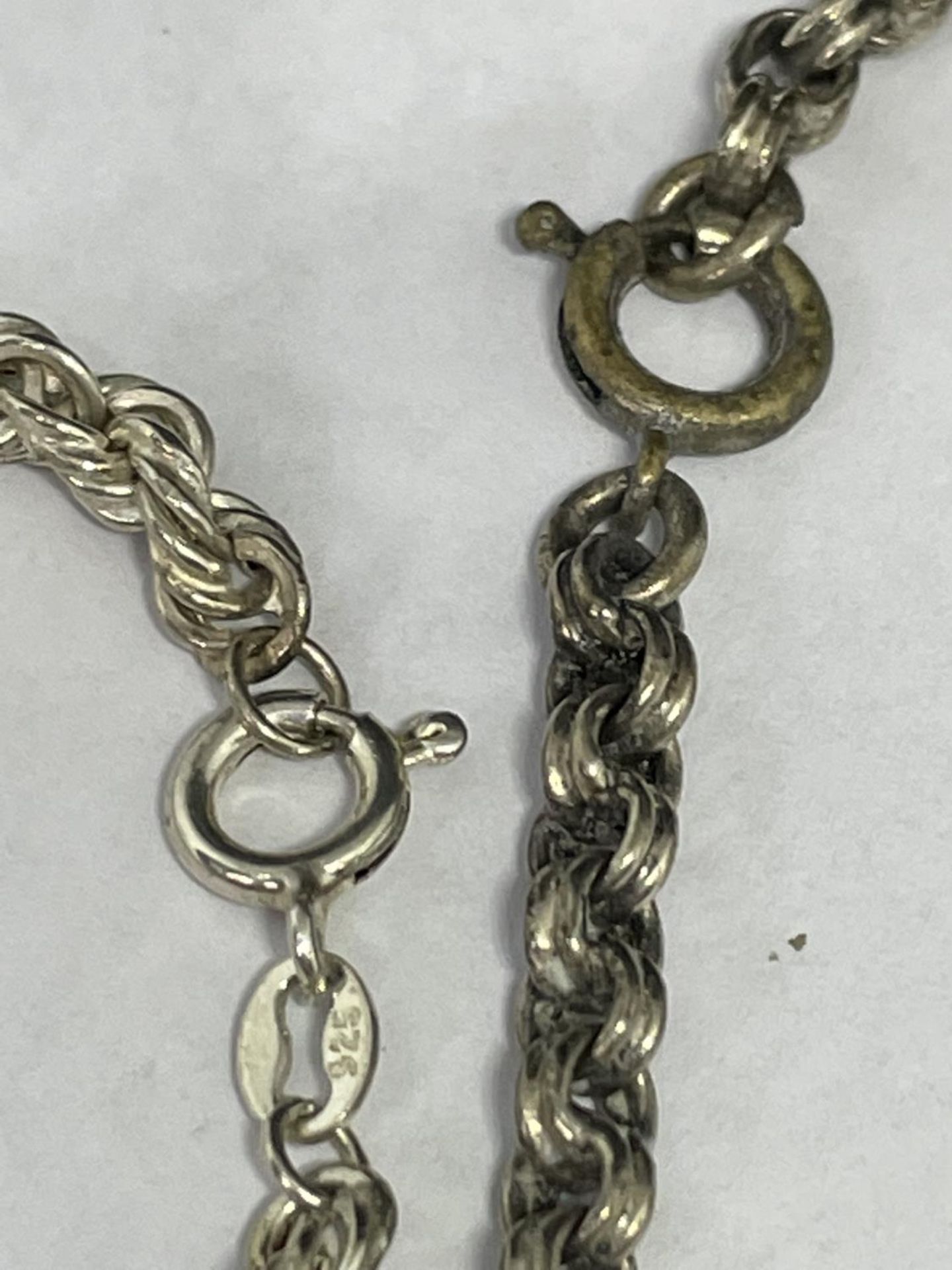 TWO MARKED SILVER NECKLACES ONE ROPE AND ONE BELCHER - Image 8 of 8
