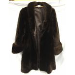 A ROYAL CASTOR CHOCOLATE BROWN BEAVER LAMB LONG FUR COAT