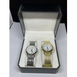 TWO RAVEL WRISTWATCHES IN A PRESENTATION BOX SEEN WORKING BUT NO WARRANTY