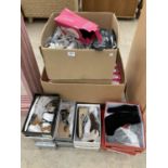 A LARGE ASSORTMENT OF LADIES SHOES AND SANDLES ETC