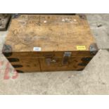 A SMALL WOODEN TOOL CHEST