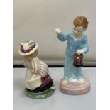 TWO ROYAL DOULTON FIGURINES TO INCLUDE WEE WILLIE WINKIE AND LADY WOODMOUSE