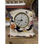 A MASON'S IRONSTONE BLUE MANDALAY MANTLE CLOCK