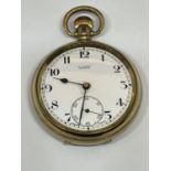 A GOLD PLATED A J GRAY DUNBAR POCKET WATCH (A/F NO GLASS)