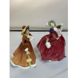 TWO ROYAL DOULTON FIGURINES AUTUMN BREEZE AND JULIA