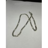 A MARKED SILVER FIGARO NECKLACE LENGTH 50 CM