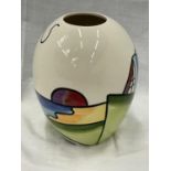 A LORNA BAILEY HAND PAINTED AND SIGNED BULBOUS VASE DECO HOUSE