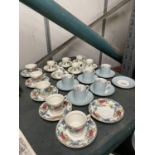 A QUANTITY OF ROYAL WORCESTER LAVINIA AND WOODLAND COFFEE CANS AND SAUCERS