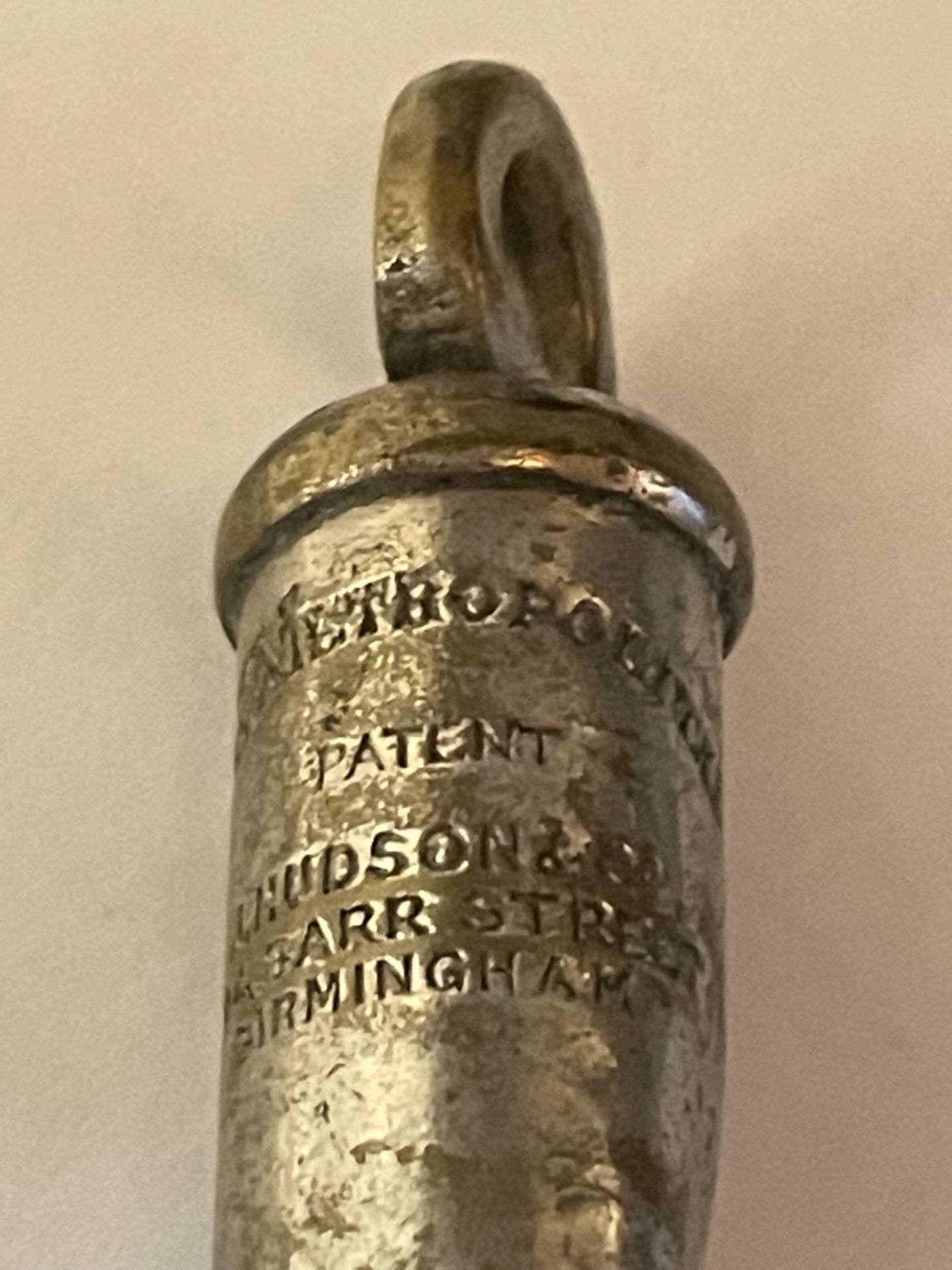 A RARE METROPOLITAN POLICE WHISTLE 1908 BY J HUDSON AND CO - Image 2 of 2