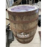 A LARGE OAK 'FAMOUS GROUSE' WHISKEY BARREL