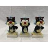 LORNA BAILEY HAND PAINTED AND SIGNED CATS SPEAK, SEE AND HEAR