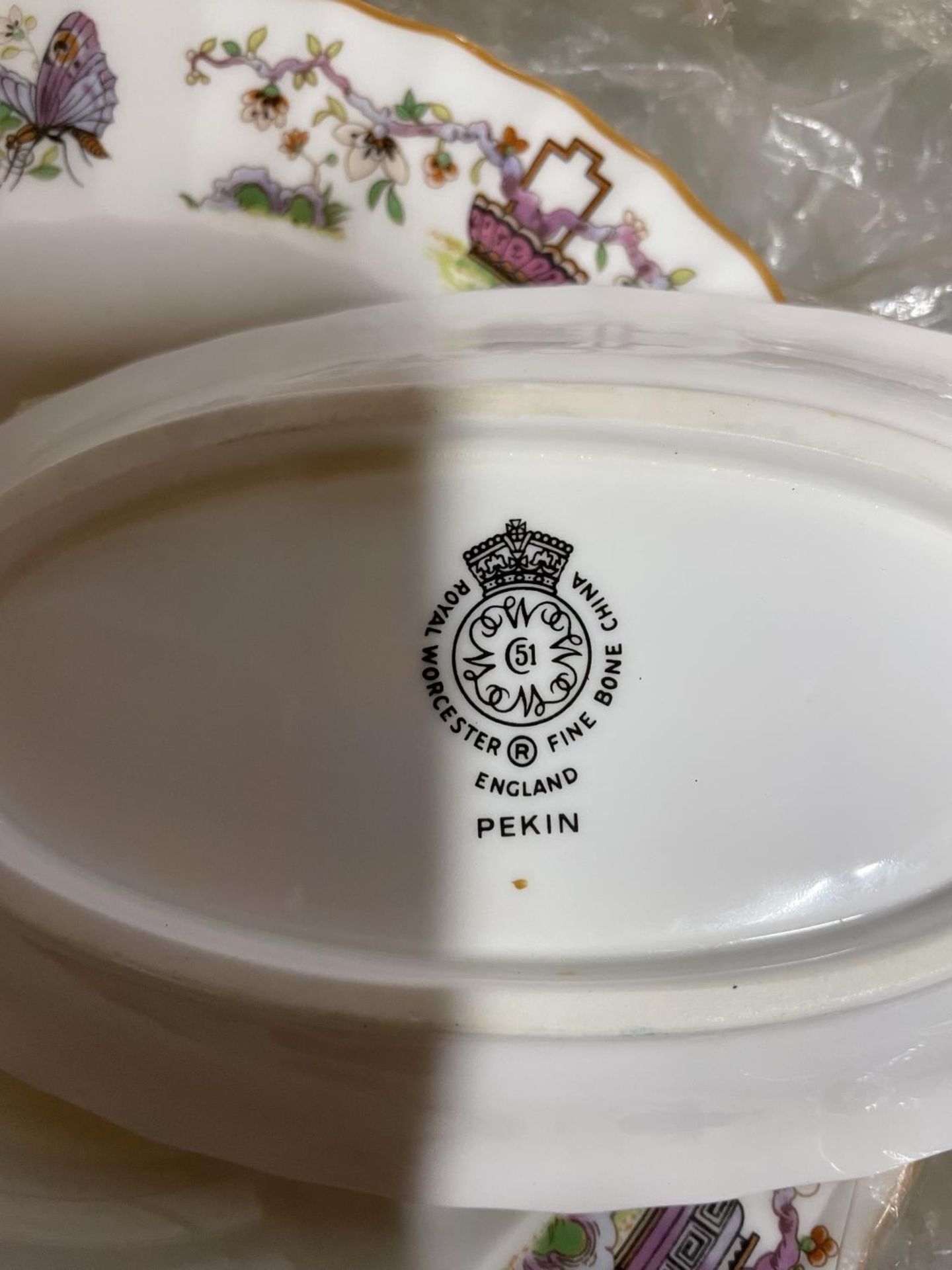 A COLLECTION OF ROYAL WORCESTER 'PEKIN' PLATES AND BOWLS, ETC WITH THE ROYAL WORCESTER PROTECTIVE - Image 3 of 3