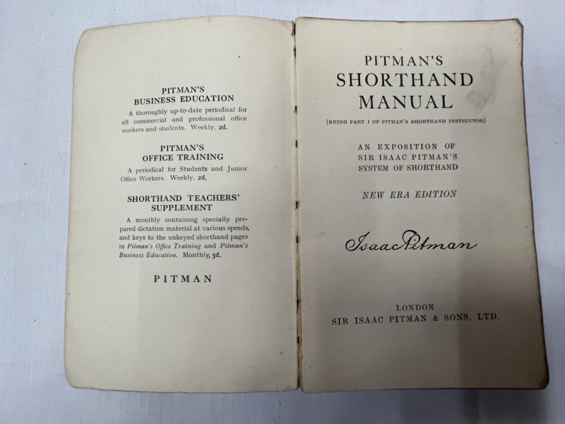 A FIRST EDITION PITMANS NEW ERA EDITION SHORTHAMD MANUAL - Image 2 of 3