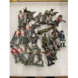 A COLLECTION OF VINTAGE METAL PAINTED MILITARY FIGURES