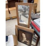 AN ASSORTMENT OF FRAMED PRINTS AND MIRRORS