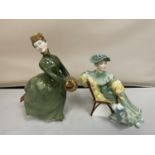 TWO ROYAL DOUTLON FIGURINES TO INCLUDE GRACE AND ASCOT
