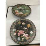 TWO VICTORIAN CLOISONNE WALL PLAQUES