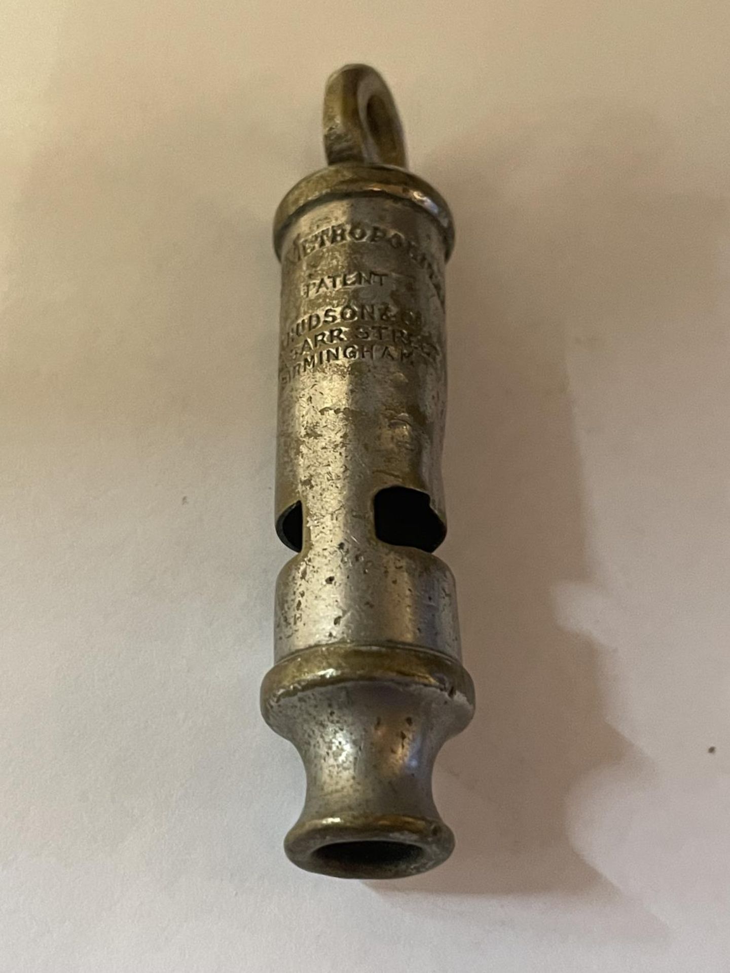 A RARE METROPOLITAN POLICE WHISTLE 1908 BY J HUDSON AND CO