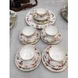 A QUANTITY OF MINTON 'ANCESTRAL' TO INCLUDE TRIOS, SANDWICH PLATE, ETC