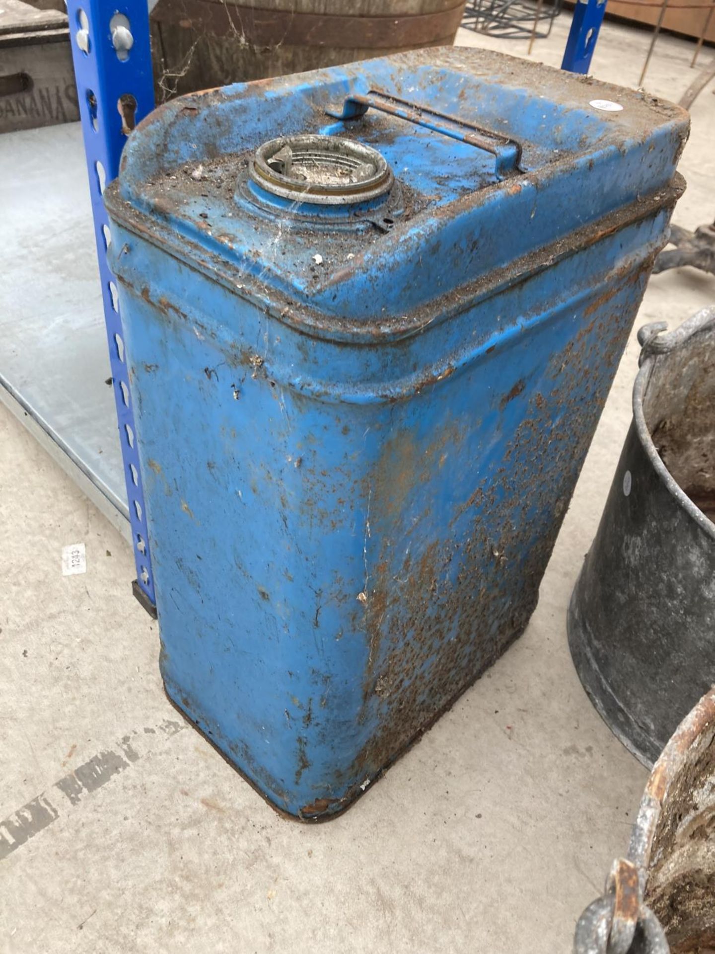 TWO VINTAGE GALVANISED BUCKETS AND A VINTAGE FUEL CAN - Image 3 of 3