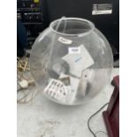 A ROUND FISH TANK WITH FILTERS AND PUMP ETC