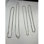 FOUR MARKED SILVER NECKLACES