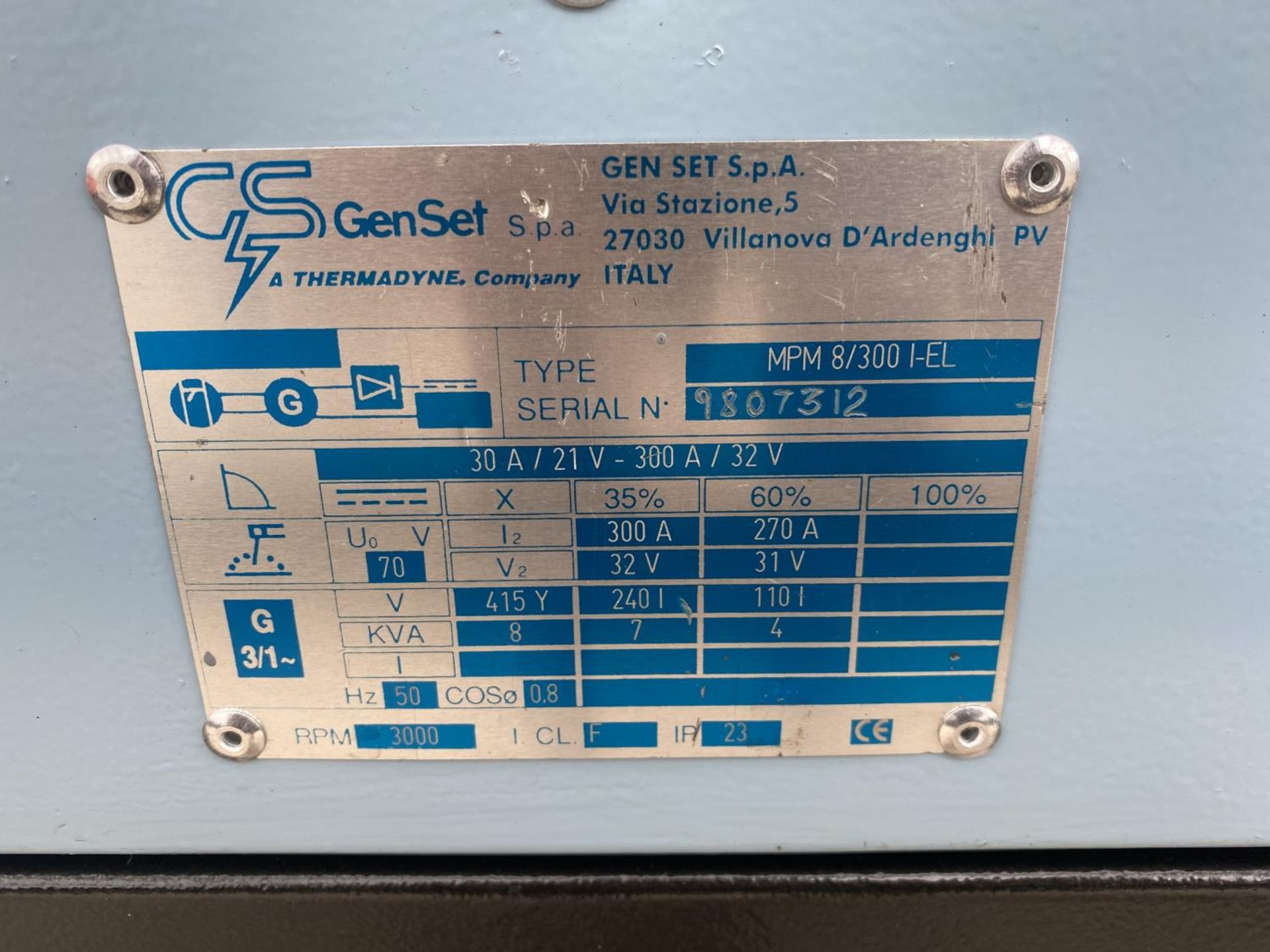 GUNSET 300AMP WELDER/GENERATOR 2 CYLINDER DIESEL 3 PHASE & SINGLE PHASE 8KVA 3PH 7 KVA SINGLE - Image 3 of 7