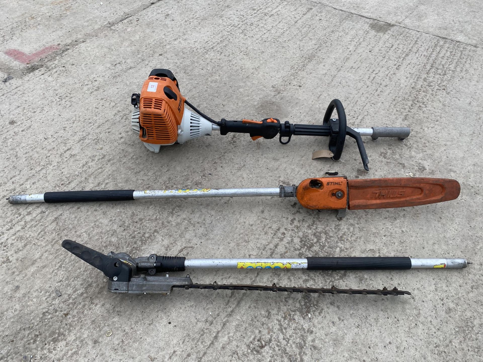 STHIL COMBI UNIT WITH HEDGE CUTTER 7 CHAIN SAW ATTACHMENTS NO VAT