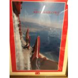 A FRAMED PRINT OF THE RED ARROWS WITH SIGNATURES OF THE PILOTS