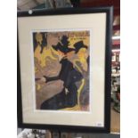 A FRAMED PRINT 'DIVAN JAPONAIS BY TOULOUSE-LAUTREC 53CM X 66CM