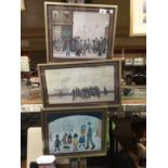 THREE FRAMED L.S. LOWRY PRINTS