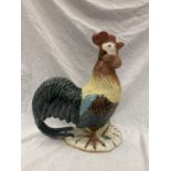 A LARGE CERAMIC COLOURFUL COCKEREL HEIGHT 46CM