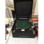 A VINTAGE CLIFTOPHONE PORTABLE GRAMOPHONE RECORD PLAYER