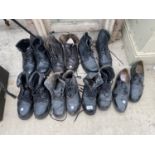 A LARGE QUANTITY OF MENS WORK BOOTS