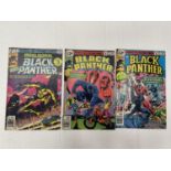 THREE VINTAGE MARVEL BLACK PANTHER COMICS FROM THE 1970'S
