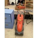 A FLYMO ROLLERMO ELECTRIC LAWNMOWER WITH GRASS BOX