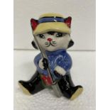 A LORNA BAILEY HAND PAINTED AND SIGNED CAT FISHERMAN