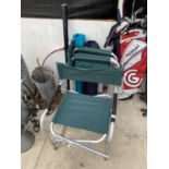 FIVE VARIOUS FOLDING CHAIRS AND A TABLE