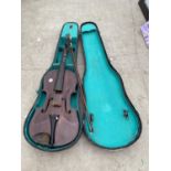 A VINTAGE VIOLIN WITH CARRY CASE